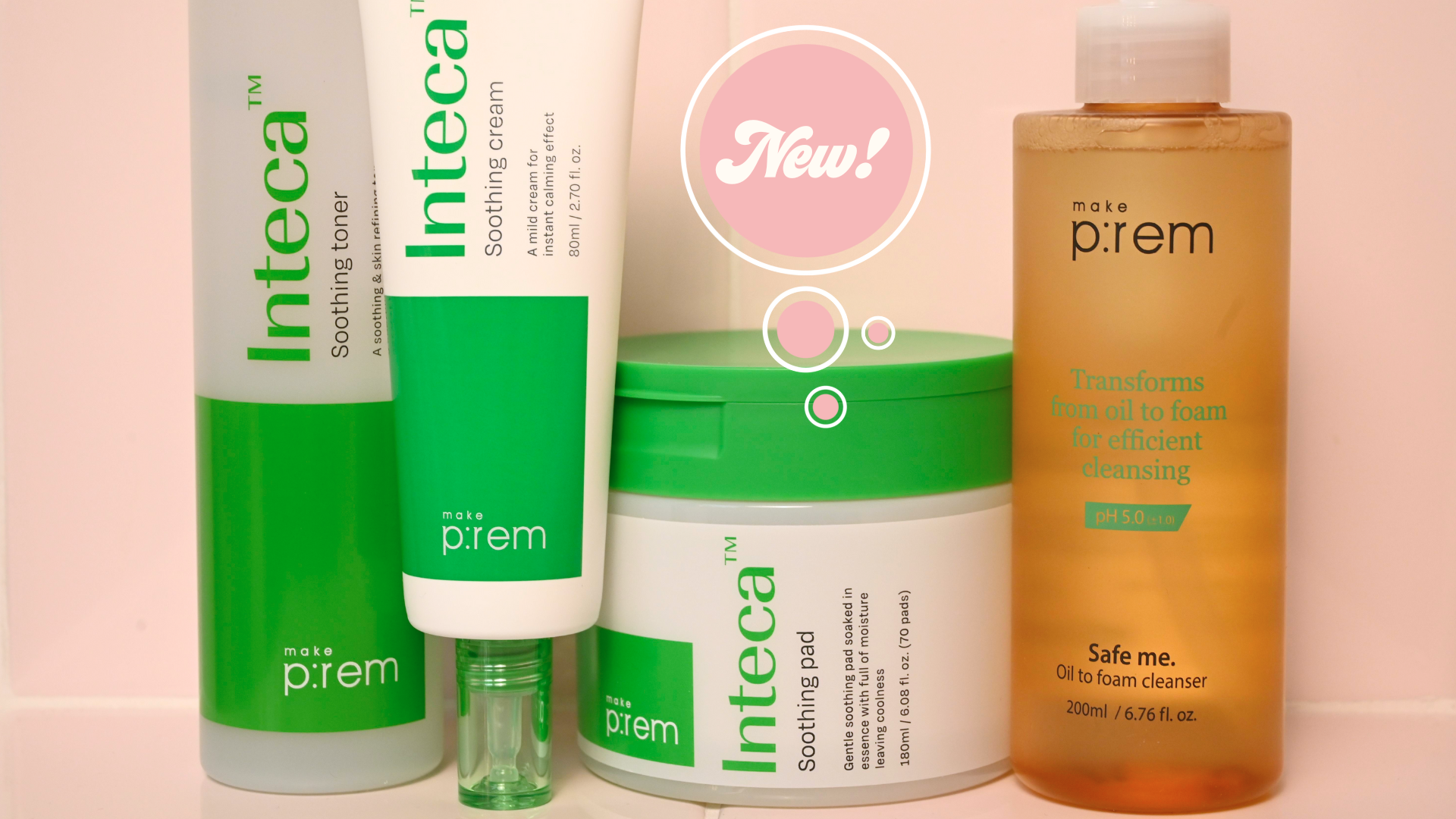 NYHETER! Make P:rem lanserar Inteca serien för känslig hy och Oil To Foam Cleanser!